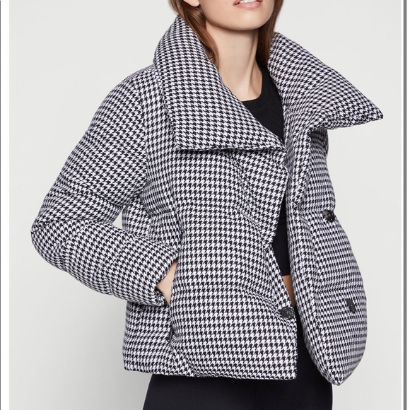 houndstooth puffer jacket